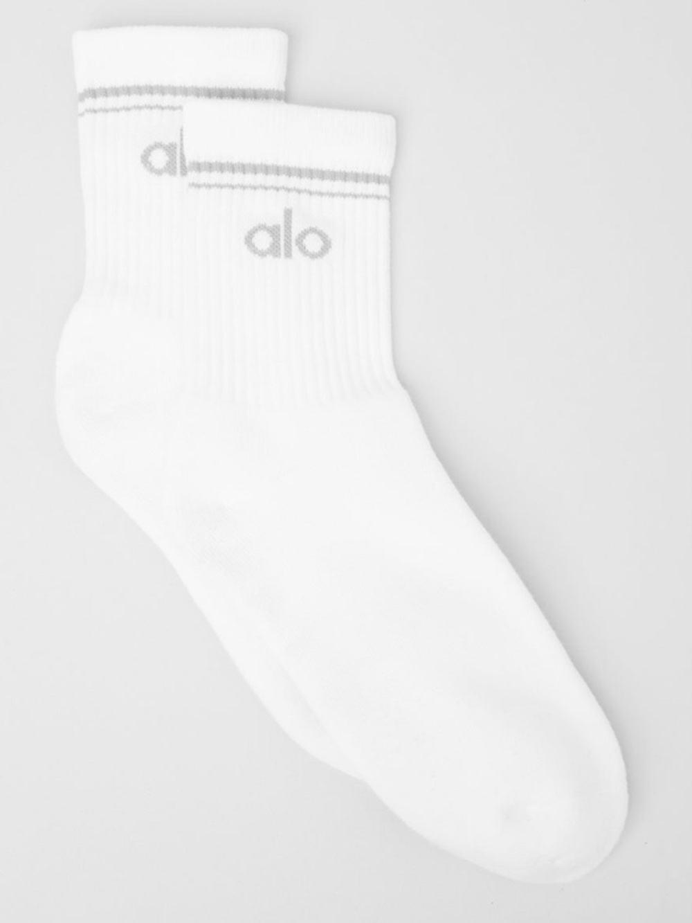 Alo yoga Unisex Half-Crew Throwback Sock White/Titanium New w tag! size: S GWP - Picture 4 of 7